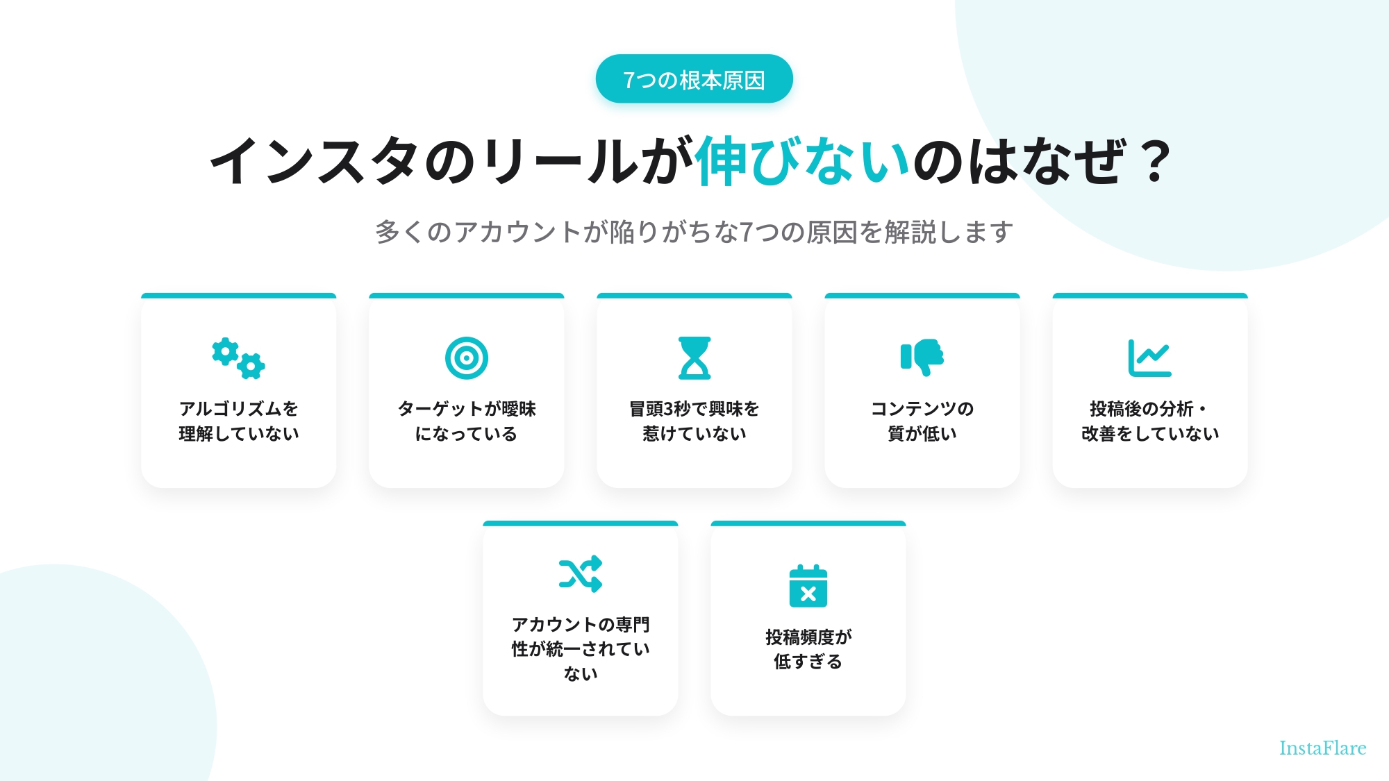 【プロが解説】インスタのリールが伸びない7つの原因と再生数を増やす12の改善策